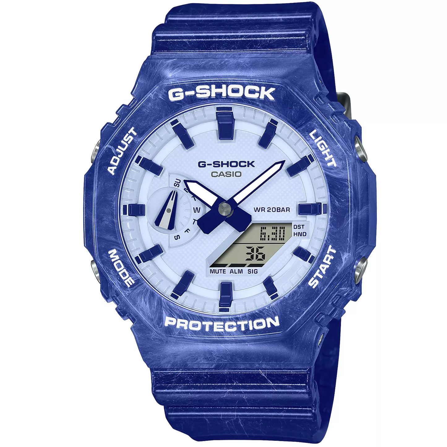 Casio G-Shock Armbanduhr GA-2100BWP-2AER Blau