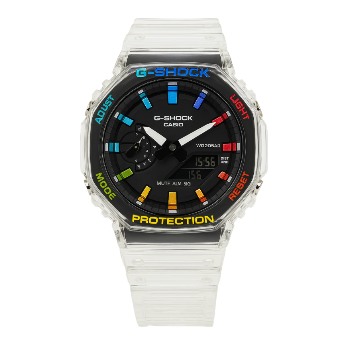 CasiOak Rainbow Splatter – Transparent G-SHOCK GA-2100 7ADR DI