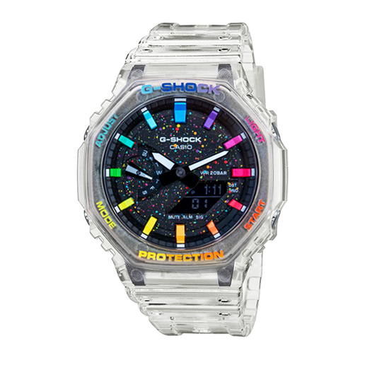 Casio G-Shock GA-2100 Custom Transparent Mod – Regenbogenindex – Einzigartiges Design