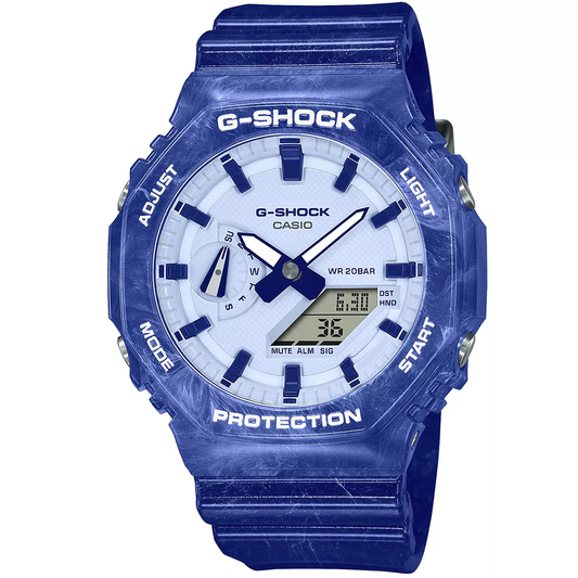 Casio G-Shock Armbanduhr GA-2100BWP-2AER Blau