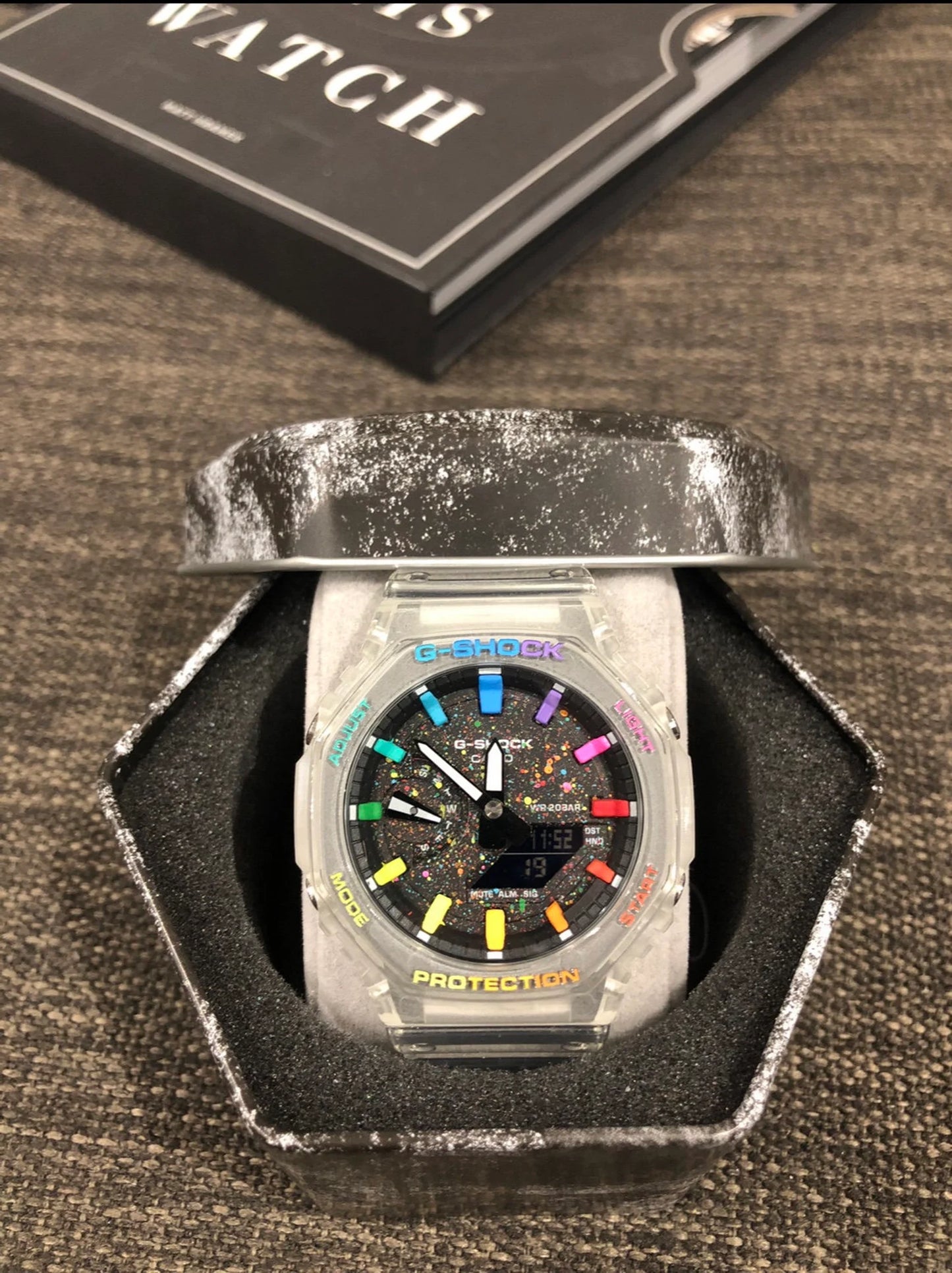 CasiOak Rainbow Splatter – Transparent G-SHOCK GA-2100 7ADR DI